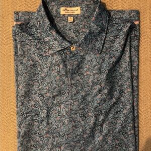 Peter Millar Patterned Blue Polo